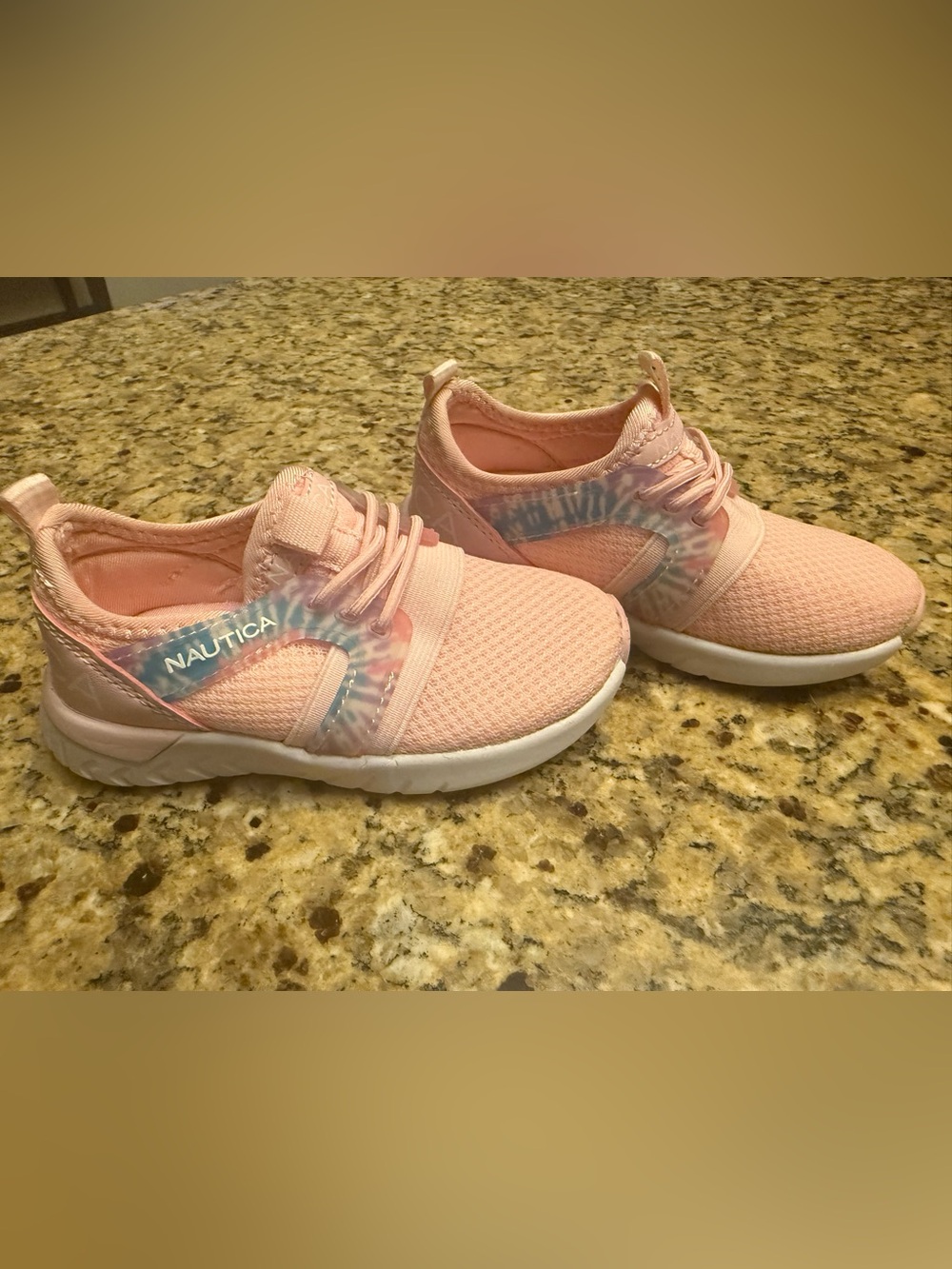 Nautica Kids Pink Mesh Athletic Sneakers with Tie-Dye Accent NEVER WORN